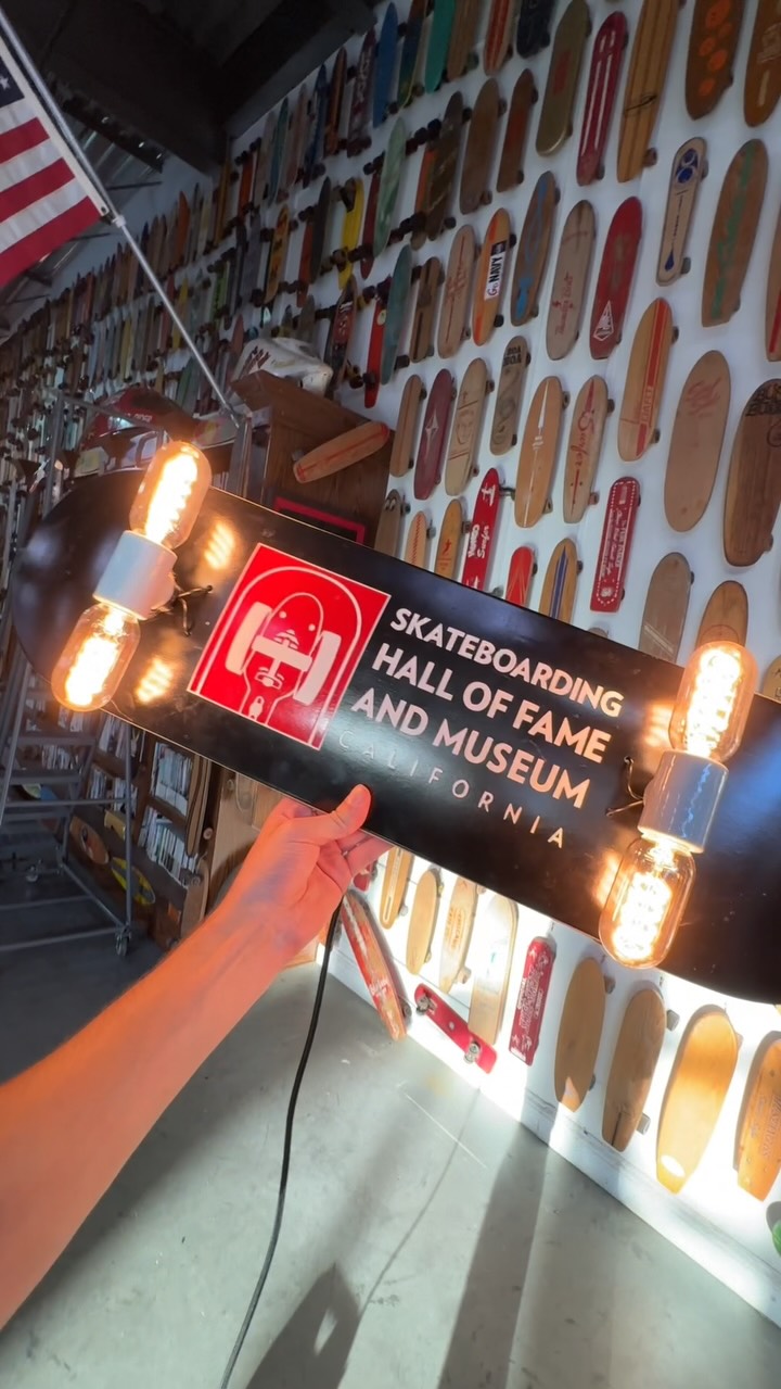 Converting @skateboardinghalloffame deck into a lamp using the @lightwheel_kit